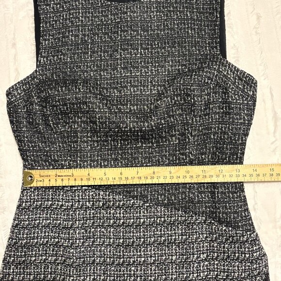 Banana Republic Tweed Sheath Sleeveless Dress Career Work Black White Size 6P - Picture 5 of 11